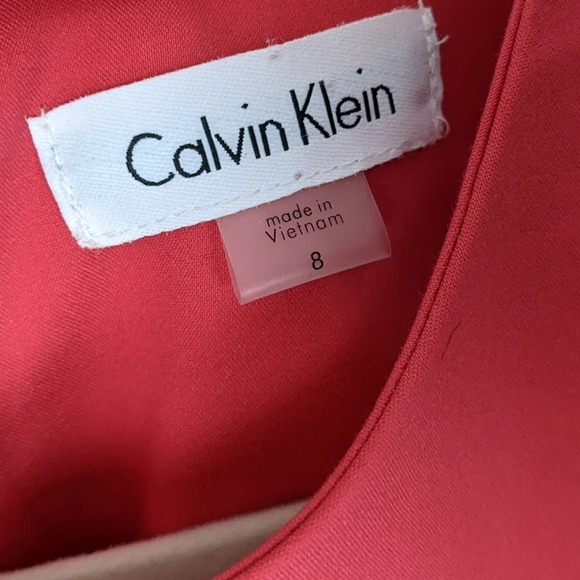 Calvin Klein Lace Up Corset Sides Party Sleeveless Knee Length Sheath Dress sz.8 - Picture 8 of 9